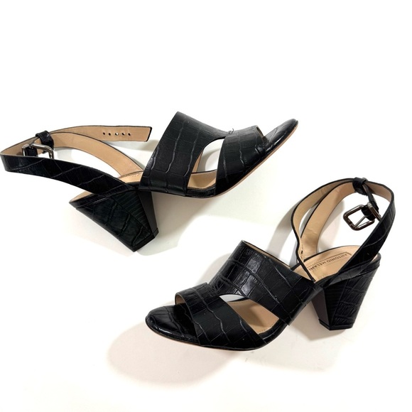 Antonio Melani Broodey Leather Embossed Heels Open Toe - Picture 4 of 7